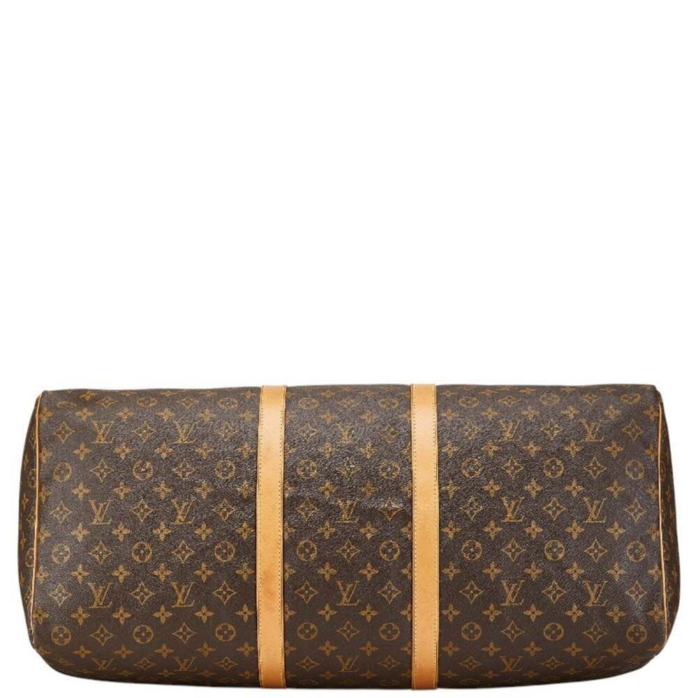 LOUIS VUITTON Brown Monogram Leather Keepall 60 Boston Bag - Picture 3 of 13